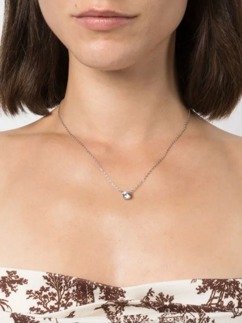 Swarovski Silver Clear Solitaire Pendant Necklace